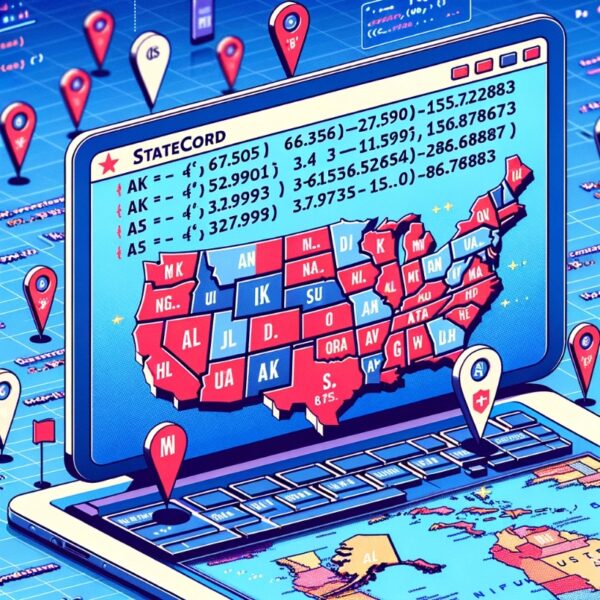 Array of States and Their Coordinates